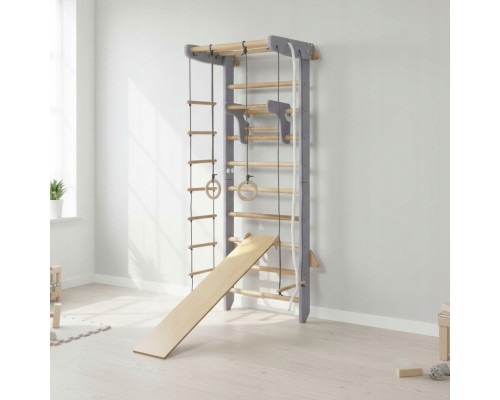 Шведська стінка Małpiszon Numi Plus Irelio 225 х 80 см з турніком, сіра