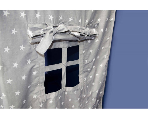 Шведька стінка Małpiszon  Indigo Pastel 226 х 115 см з будиночком, біла