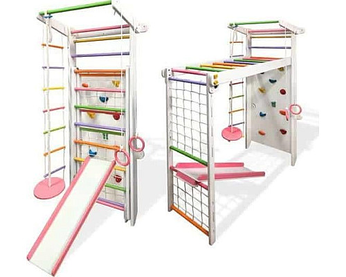 Дитячий ігровий майданчик Babygame Plus, біло-рожевий