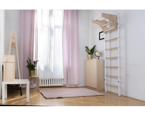 Шведська стінка BenchK 211W 230 x 67 см з турніком, біла