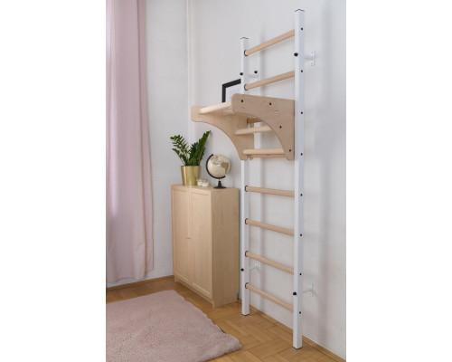 Шведська стінка BenchK 211W 230 x 67 см з турніком, біла