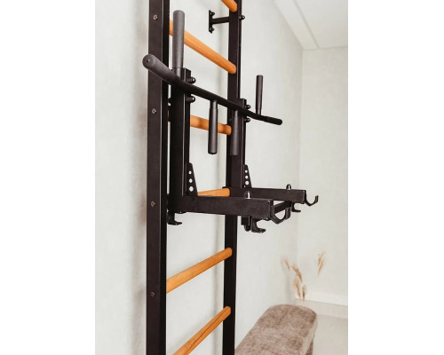 Шведська стінка BenchK 232B з турніком та брусами, чорна