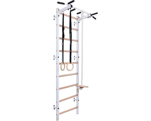 Шведська стінка BenchK 311W 240 x 67 см з аксесуарами, біла