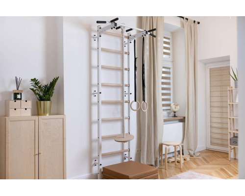 Шведська стінка BenchK 311W 240 x 67 см з аксесуарами, біла