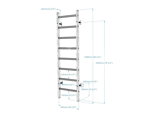 Шведська стінка BenchK 210B, чорна