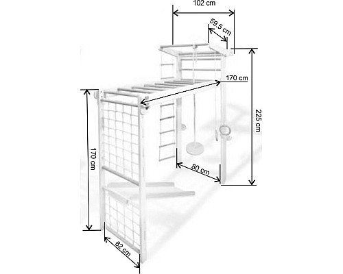 Драбина гімнастична Monkey Champion, біла