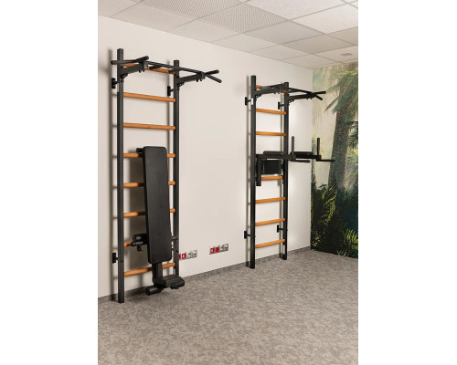 Шведська стінка BenchK 222B з турніком та аксесуарами, чорна