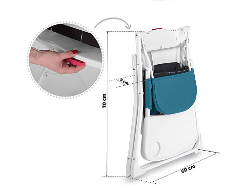 Стільчик для годування Ricokids Nuco 70 х 60 х 95 см - синьо-білий