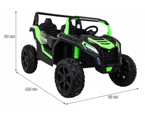 Баггі Strong Racing ATV для 2 дітей Green + Безщітковий мотор + Надувні колеса + Audio LED