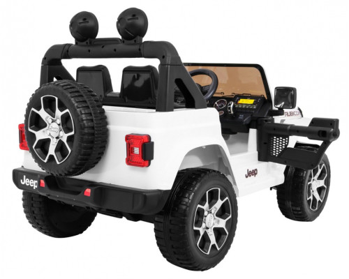 Дитячий Jeep Wrangler Rubicon на акумуляторі Білий + Пульт + Радіо MP3 LED + Колеса EVA