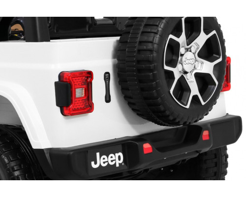 Дитячий Jeep Wrangler Rubicon на акумуляторі Білий + Пульт + Радіо MP3 LED + Колеса EVA