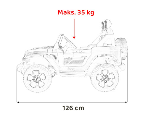 Дитячий Jeep Wrangler Rubicon на акумуляторі Білий + Пульт + Радіо MP3 LED + Колеса EVA