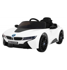 BMW I8 Lift Battery Car White + Пульт + Повільний Старт + 3-точкові ремені безпеки + MP3 USB + LED