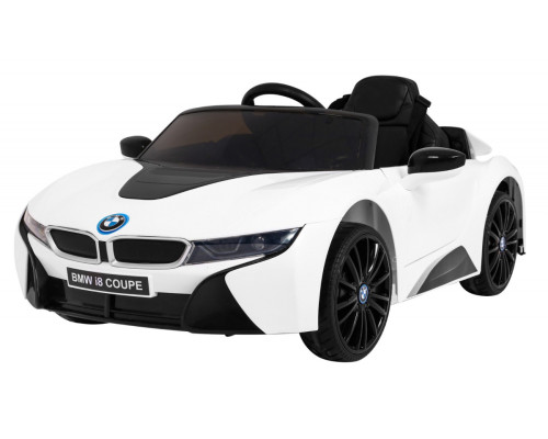 BMW I8 Lift Battery Car White + Пульт + Повільний Старт + 3-точкові ремені безпеки + MP3 USB + LED