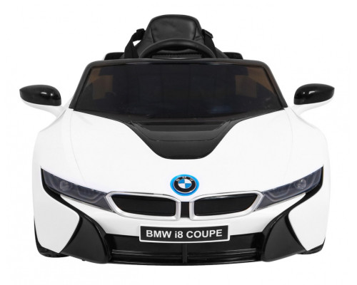 BMW I8 Lift Battery Car White + Пульт + Повільний Старт + 3-точкові ремені безпеки + MP3 USB + LED