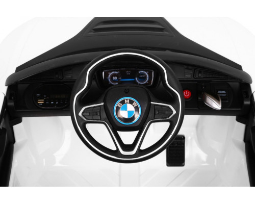 BMW I8 Lift Battery Car White + Пульт + Повільний Старт + 3-точкові ремені безпеки + MP3 USB + LED