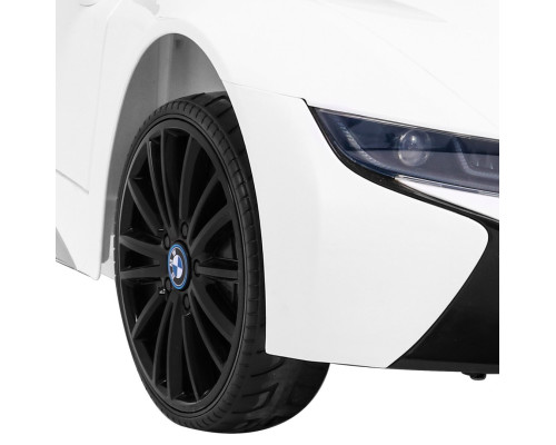 BMW I8 Lift Battery Car White + Пульт + Повільний Старт + 3-точкові ремені безпеки + MP3 USB + LED