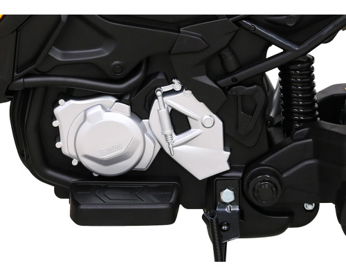 Дитячий акумуляторний мотоцикл BMW F850 GS Жовтий + Опорні колеса + Аудіо LED + Free Start + EVA