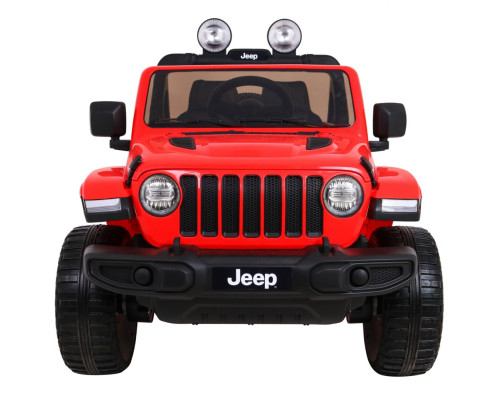 Дитячий Jeep Wrangler Rubicon на акумуляторі Червоний + Пульт + Радіо MP3 LED + Колеса EVA