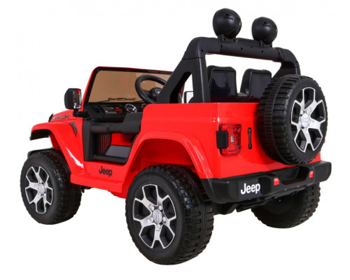 Дитячий Jeep Wrangler Rubicon на акумуляторі Червоний + Пульт + Радіо MP3 LED + Колеса EVA