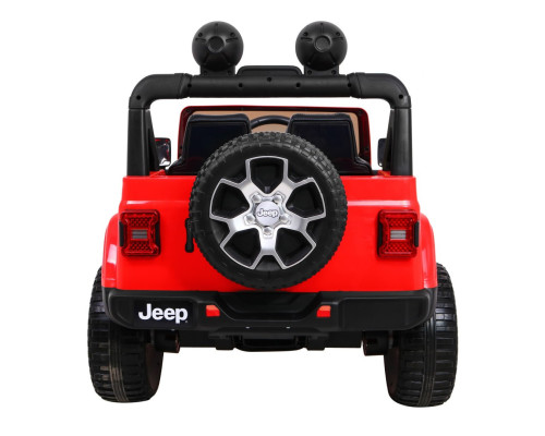 Дитячий Jeep Wrangler Rubicon на акумуляторі Червоний + Пульт + Радіо MP3 LED + Колеса EVA