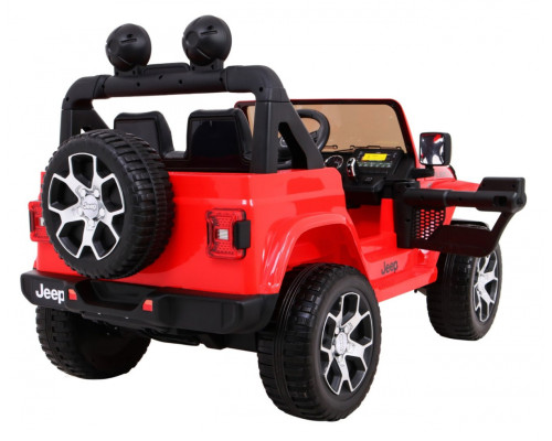 Дитячий Jeep Wrangler Rubicon на акумуляторі Червоний + Пульт + Радіо MP3 LED + Колеса EVA