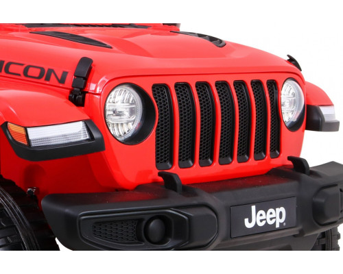 Дитячий Jeep Wrangler Rubicon на акумуляторі Червоний + Пульт + Радіо MP3 LED + Колеса EVA