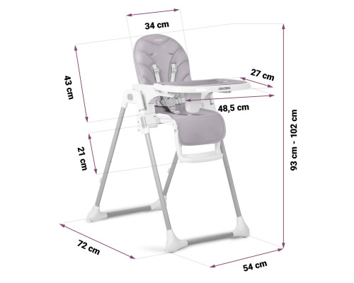 Стільчик для годування a Ricokids Tulo ніжно-рожевий