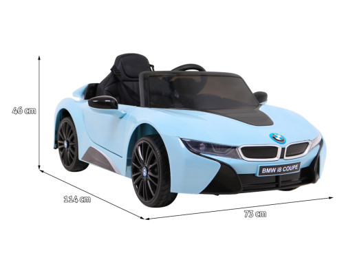 BMW I8 Lift Battery Car Blue + Пульт + Повільний Старт + 3-точкові ремені безпеки + MP3 USB + LED