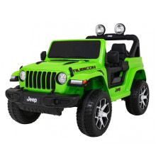 Дитячий Jeep Wrangler Rubicon на акумуляторі Зелений + Пульт + Радіо MP3 LED + Колеса EVA