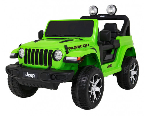 Дитячий Jeep Wrangler Rubicon на акумуляторі Зелений + Пульт + Радіо MP3 LED + Колеса EVA