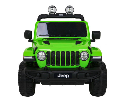 Дитячий Jeep Wrangler Rubicon на акумуляторі Зелений + Пульт + Радіо MP3 LED + Колеса EVA