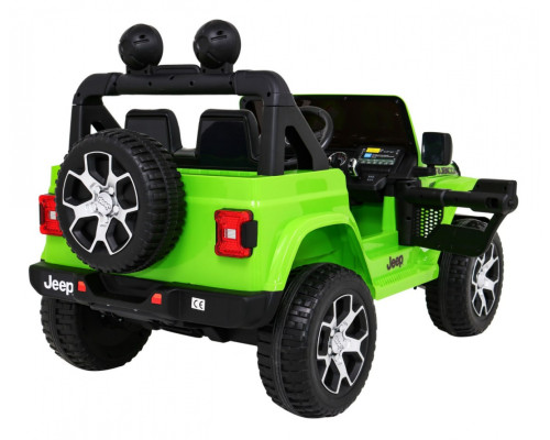 Дитячий Jeep Wrangler Rubicon на акумуляторі Зелений + Пульт + Радіо MP3 LED + Колеса EVA