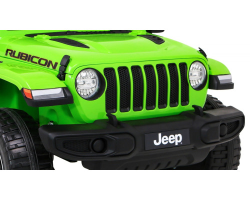 Дитячий Jeep Wrangler Rubicon на акумуляторі Зелений + Пульт + Радіо MP3 LED + Колеса EVA