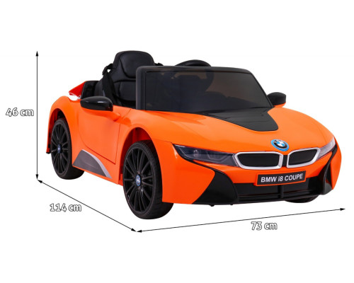 BMW I8 Lift Car з акумулятором Помаранчевий + Пульт + Безкоштовний Старт + 3-точкові ремені безпеки + MP3 USB + LED