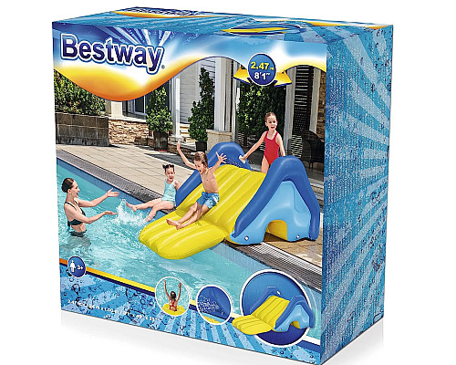 Гірка надувна дитяча Bestway 52453, 247 x 124 x 100 см - синьо-жовта