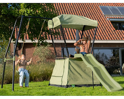 Ігровий майданчик EXIT Ivy з гіркою та гойдалкою 253 х 268 х 216 см - зелений