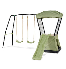 Ігровий майданчик EXIT Ivy з гіркою та гойдалками 253 х 340 х 216 см  - зелений