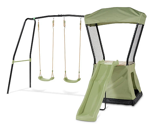 Ігровий майданчик EXIT Ivy з гіркою та гойдалками 253 х 340 х 216 см  - зелений