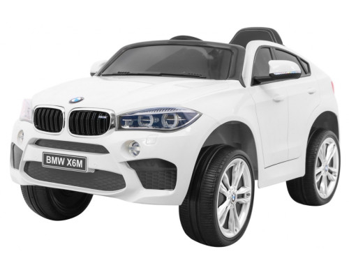 Дитячий електромобіль BMW X6M білий + пульт + EVA + вільний запуск + аудіо панель + LED