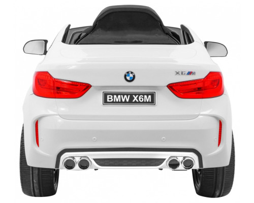 Дитячий електромобіль BMW X6M білий + пульт + EVA + вільний запуск + аудіо панель + LED