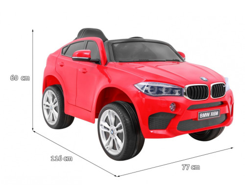 Дитячий електромобіль BMW X6M Червоний + Пульт + EVA + Безкоштовний старт + Аудіо панель + LED