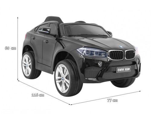 Дитячий електромобіль BMW X6M Чорна фарба + Пульт + EVA + Повільний запуск + Аудіо + LED