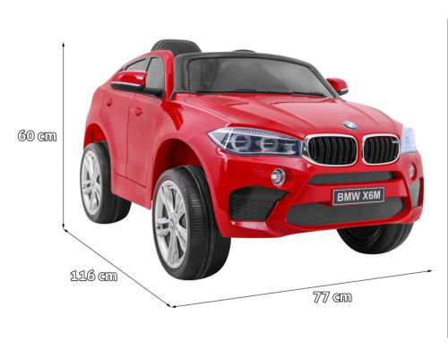 Дитячий електромобіль BMW X6M Червона фарба + Пульт + EVA + Вільний запуск + Аудіо + LED