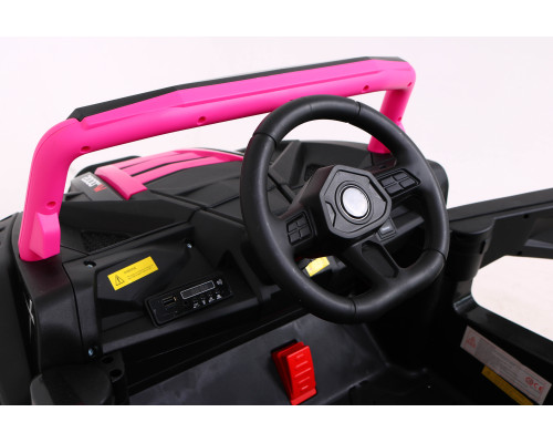 Баггі UTV 2000M Racing Battery Car Pink + MP3 Звуки Світло + Пульт дистанційного керування + Вільний старт