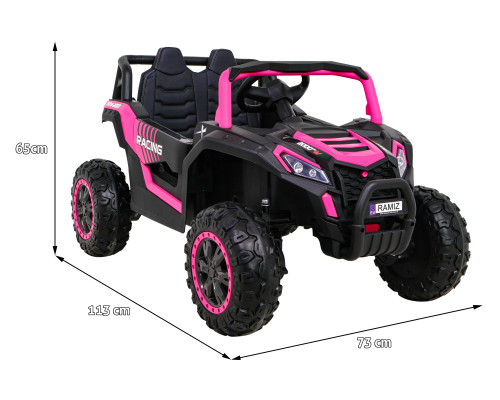 Баггі UTV 2000M Racing Battery Car Pink + MP3 Звуки Світло + Пульт дистанційного керування + Вільний старт