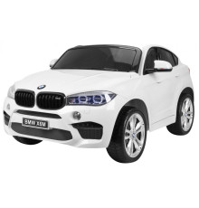 BMW X6M XXL для 2 дітей Білий + Пульт + Екошкіра + Сидіння + Free Start + MP3 USB + LED