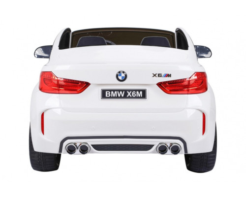 BMW X6M XXL для 2 дітей Білий + Пульт + Екошкіра + Сидіння + Free Start + MP3 USB + LED