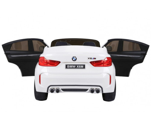 BMW X6M XXL для 2 дітей Білий + Пульт + Екошкіра + Сидіння + Free Start + MP3 USB + LED