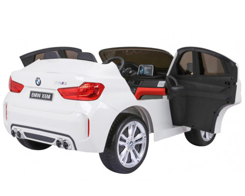 BMW X6M XXL для 2 дітей Білий + Пульт + Екошкіра + Сидіння + Free Start + MP3 USB + LED